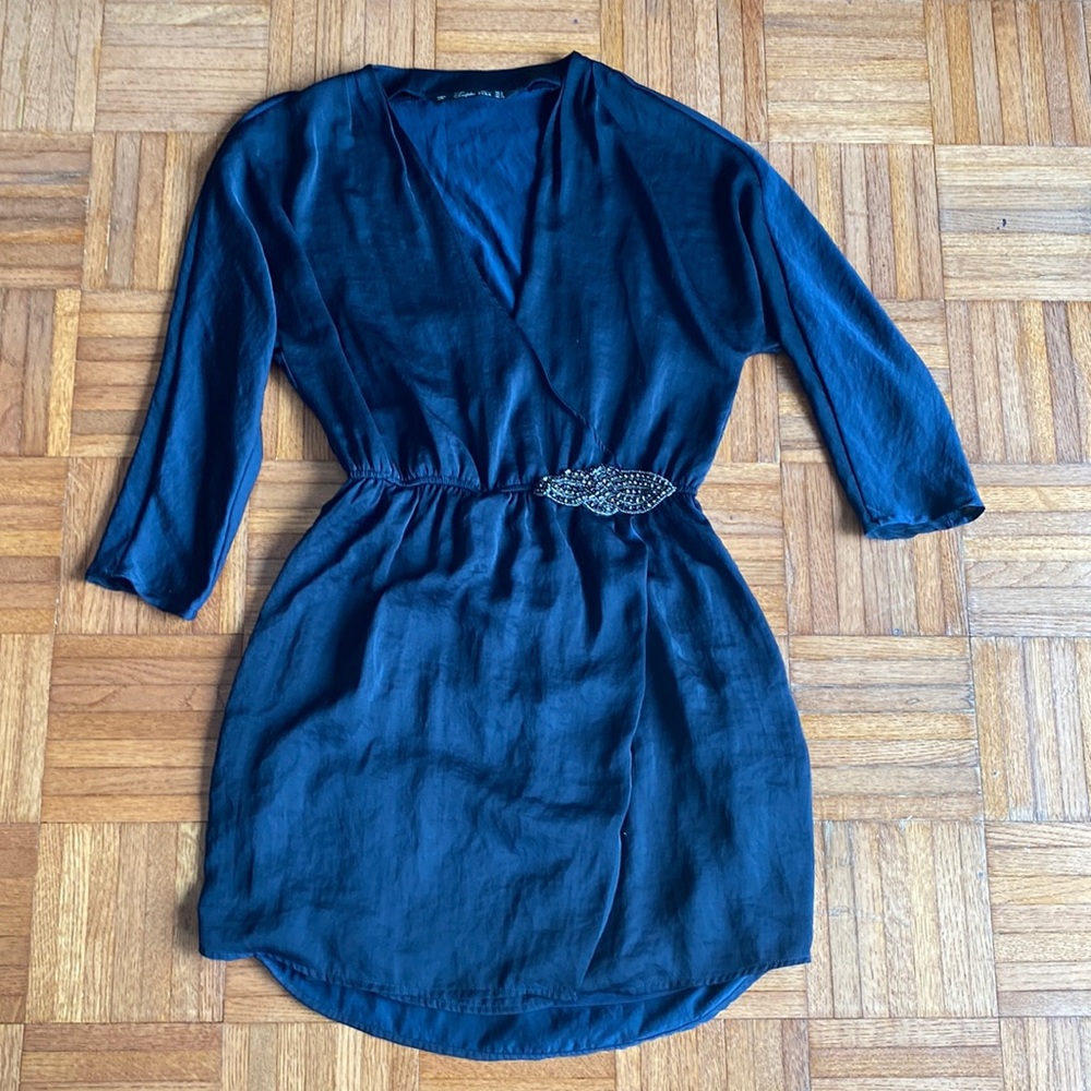 Zara Trafaluc mini faux wrap mini dress/tunic